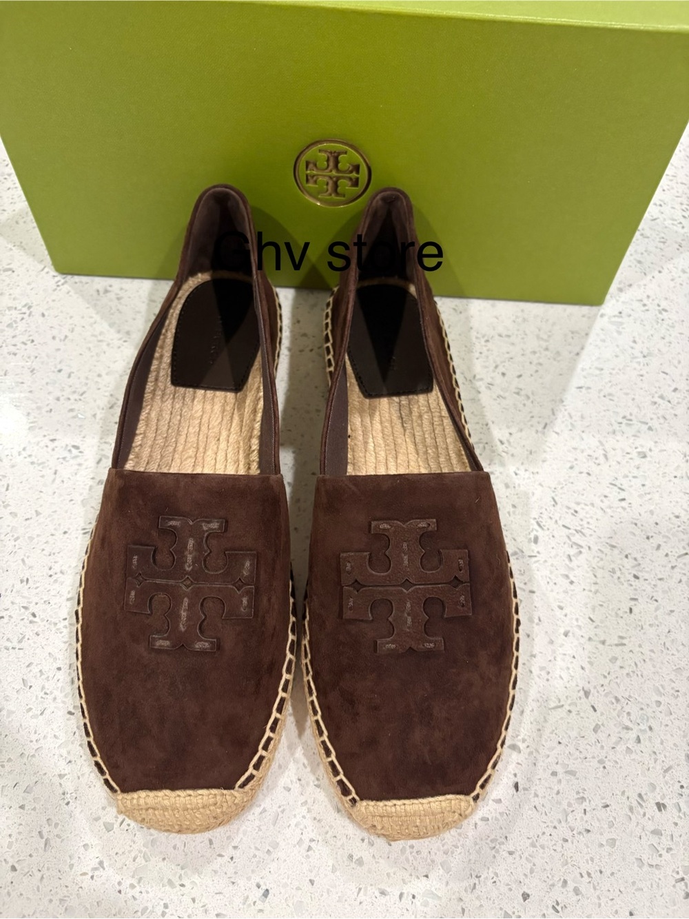 Tory Burch Brown Suede Espadrille Slip-Ons